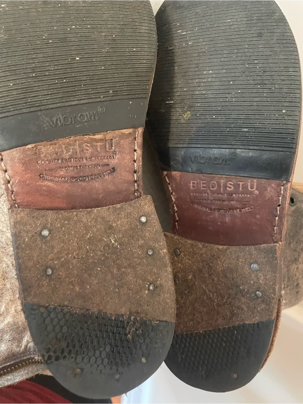 BedStu Distressed Tan Leather Ankle Boots - Picture 8 of 9